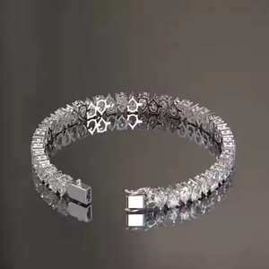 VVS Moissanite diamante pulsera 925 plata esterlina \ oro forma de pera CADENA DE TENIS \ pulsera Hip Hop joyería para regalo - Product Image 3