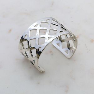 Bracelet jonc ouvert en laiton plaqué argent gravé sur mesure, best-seller, pour femmes, élégant, bijoux de créateur, cadeau - Product Image 6