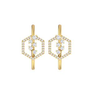 ต่างหูห่วงทอง14K 18K แท้ต่างหูทรงกลมตัดสวยสง่าใส่ได้ทุกวันกระดุมห่วง - Product Image 1