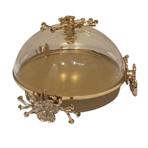 Fabulous Design Gold Antique Finishing <b>Cake</b> <b>Server</b> Home Hotel Tabletop Decor <b>Cake</b> <b>Server</b> Stand With Glass Dome at Low Price - Product Image 1