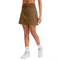 Jupe de tennis mini décontractée respirante pour femme, avec short intégré, taille basse, 100 % coton, plissée, poches, pour activités de plein air