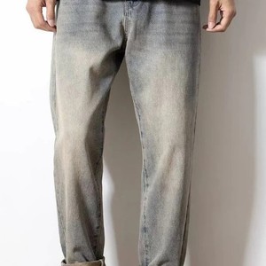 Nuevo diseño de alta calidad de los hombres pantalones vaqueros de color liso al por mayor precio de los hombres de fitness pantalones vaqueros para los hombres en línea de venta OEM - Product Image 2