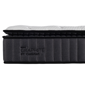 Matelas hybride contemporain de luxe avec surmatelas en graphite et ressorts ensachés, mousse matelassée douce pour un confort de sommeil profond, mobilier de maison - Product Image 4