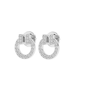 Stud Classic Sparkling Diamond de 0,60 CT para mujer de CT para mujer en oro amarillo platino o oro blanco y oro rosa - Product Image 2