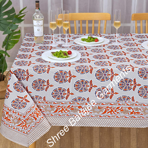 Indian Traditional Block Print Table Cloth Artisan cotton Floral print <b>Tablecloth</b> decorative Jaipur hand block print tablecover - Product Image 5