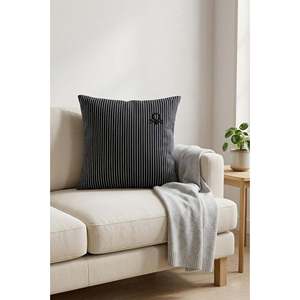 Be-28464-Bk Cojín a Rayas 100% Algodón 45*45 Cm con Relleno de Rayas Negras - NEGRO - Product Image 1