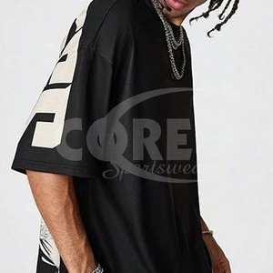 Logotipo personalizado de alta calidad Boxy impreso gráfico Streetwear Camiseta de algodón transpirable de manga corta Camisetas de los hombres - Product Image 6