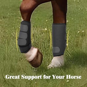Ensemble de 4 protège-jambes pour chevaux en cuir, séchage rapide, personnalisable, équipement de protection des membres inférieurs, brossage pour les pattes avant et arrière, réutilisable, imprimé - Product Image 5