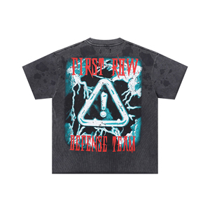 เสื้อยืดแขนสั้นผ้าฝ้ายคุณภาพสูง FIRST ROW เสื้อผ้าดีไซเนอร์แบรนด์ดังสไตล์วินเทจ - Product Image 1
