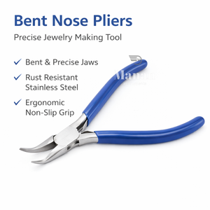 Alicates de Punta Curva de 5 Pulgadas, Acero Inoxidable, Herramienta para Hacer Joyas, Alicates de Punta Angulada de Precisión de 127 mm - Product Image 6