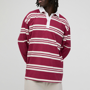 Camiseta de Rugby de Manga Larga Tejida a la Moda, Polo Bordado Personalizado, Camiseta de Rugby para Entrenamiento de la Liga de Rugby - Product Image 1