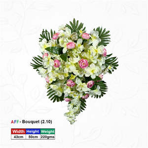 <b>Artificial</b> <b>Flower</b> Pearlescent White & Soft Blush Cascade Wall Arrangement - Product Image 1
