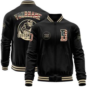 Custom <b>Black</b> Vintage USA Flag-Customized Bomber Varsity Letterman Zipper Jacket <b>Windbreaker</b> Vintage Men's Varsity Jacket - Product Image 1
