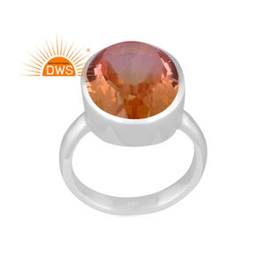 แหวนควอตซ์แบบซ้อนได้ทำจากเงินแท้ไบโอมอร์แกไนต์แบบคู่สำหรับผู้ผลิตเครื่องประดับควอตซ์แบบปรับแต่งได้ - Product Image 1