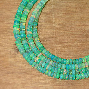 Cuentas de Ópalo Verde Etíope de Grado AAA, Cuentas Redondas Sueltas de Ópalo de Fuego Natural, Línea de Ópalo Simple Vintage para Joyería Hecha a Mano - Product Image 2