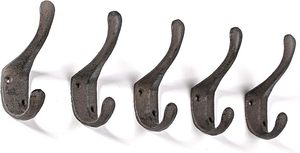 Antique Black Heavy-Duty Double <b>Hooks</b> <b>Wall</b>-Mounted Coat <b>Hooks</b> Vintage Inspired Decorative Cast Iron <b>for</b> Clothing - Product Image 6