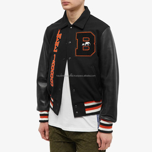 Mới Đến Tùy Chỉnh Cưỡi Ngựa Đẹp Thêu <span class=keywords><strong>100</strong></span>% Len Cơ Thể Người Đàn Ông Máy Bay Ném Bom Varsity Áo Khoác - Product Image 3