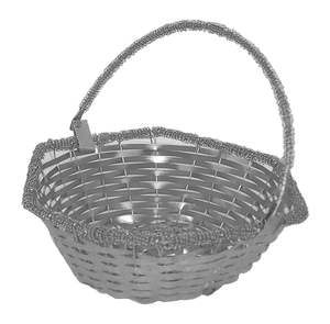 Handmade Round Shape Metal <b>Gift</b> <b>Hamper</b> Basket Superior Quality Gold Color Metal <b>Wedding</b> Basket in India - Product Image 1