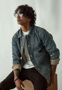 Nouvelles conceptions Veste en jean sur mesure pour homme Style décontracté Veste en jean tendance Couleur unie Veste en jean OEM Service personnalisé - Product Image 2