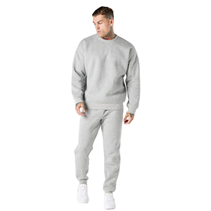 Conjunto de chándal liso de 2 piezas de algodón personalizado para hombre, Sudadera ligera, pantalones de chándal sostenibles ecológicos para adultos para otoño - Product Image 1