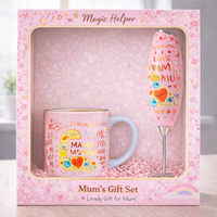 Coffret cadeau pour la fête des mères, tasse à café en céramique avec mousseur à lait, cadeau d'anniversaire, cadeau de fête, ensemble de tasses en céramique personnalisées