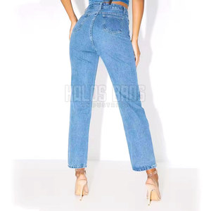 Pantalon en jean pour femme en toile respirante de haute qualité avec coupe confortable Design avant plat taille moyenne pour des vêtements d'hiver décontractés - Product Image 3