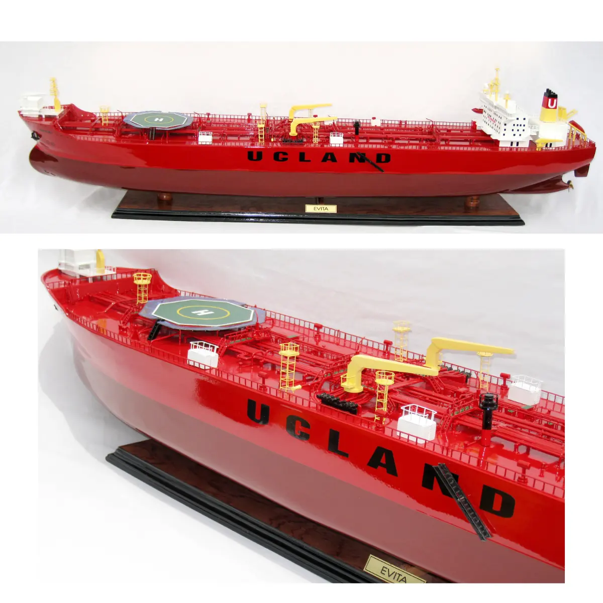 EVITA तेल टैंकर जहाज मॉडल पढ़ने प्रदर्शन-हस्तनिर्मित लकड़ी के जहाज मॉडल-पेट्रोलियम जहाज मॉडल के लिए व्यापार उपहार