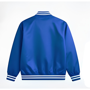 เสื้อแจ็คเก็ตเบสบอลแบบ Varsity สำหรับฝึกซ้อม ผ้าตาข่ายแบบกลับด้านได้ พิมพ์ลายด้านหน้า ผ้าถัก ผ้าซาติน สำหรับผู้ชาย ผู้หญิง เด็ก และเยาวชน - Product Image 2
