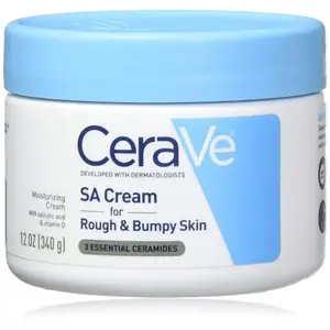 CeraVe SA Creme, 12 onças, creme corporal renovador de ácido salicílico para pele áspera e acidentada, sem fragrância