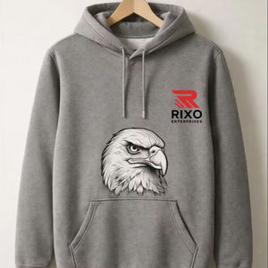 Sweat à capuche oversize pour homme avec imprimé graphique, coupe ample, style streetwear, 100% coton, logo sur le devant, saison hivernale, poche unie - Product Image 1