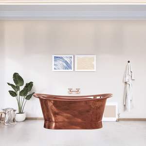 Baignoire en cuivre lisse pour les intérieurs de salle de bain minimalistes, offrant un design épuré et une qualité de matériaux haut de gamme - Product Image 2