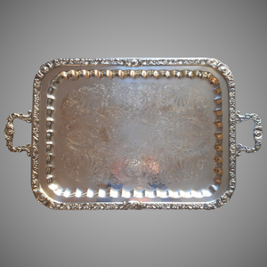 Bandejas de servicio de lujo para comida y desayuno, bandeja clásica de diseño con asas de Metal, recubiertas de plata para Hotel, boda, restaurante, hogar - Product Image 4