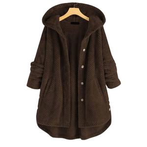 Nouvelle veste d'hiver à capuche tendance, longue et grande taille pour femmes - Product Image 4