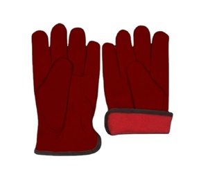 Premium Quality Thick Goat Grain Leather Driver Keystone Thumb Red Fleece Lined <b>Gloves</b> Leather Industrial Safety Cold Resistant - Product Image 5