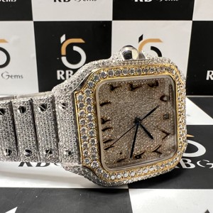 Montre automatique à quartz de luxe Hip Hop entièrement personnalisée en acier inoxydable avec diamant Moissanite certifié IGI VVS pour hommes - Product Image 3