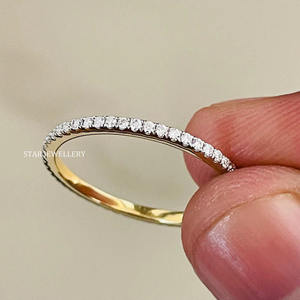 14K ชุดไมโครปูทองแข็งแหวนเพชรธรรมชาติแหวนแหวนเพชรนิรันดร์เครื่องประดับที่ดี - Product Image 1