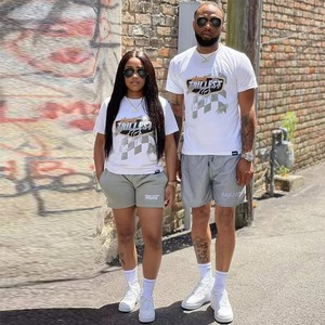 Conjunto de camiseta y malla para hombre, camiseta con pantalones cortos, conjunto doble, camisa de verano personalizada para hombre y conjunto corto, chándal 100% algodón - Product Image 5