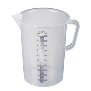 Vasos graduados de plástico con asa, graduación azul, 250 ml y 1000 ml, para uso industrial y de laboratorio, de Burkle GmbH - Product Image 1