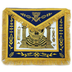 Masonic Regalia Embroidery Blue Velvet Craft Master Masons MM <b>Aprons</b> | Church Uniforms <b>Aprons</b> - Product Image 3