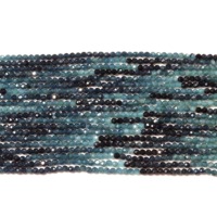 Perles rondes micro-facettées en tourmaline bleue indicolite naturelle de 2 mm, pierres précieuses en vrac pour la fabrication de bijoux, fournisseurs de cristaux en gros