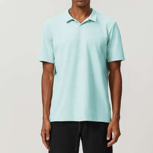 Camiseta Deportiva de Manga Corta para Hombre, Transpirable, de Algodón Tejido, para Golf y Tenis, Uso Casual, Diseño Sólido, Corte Holgado - Product Image 2