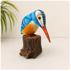 Figurine de pêcheur d'eau en bois faite à la main, écologique, artistique, de haute qualité, sculpture rustique, décoration de table, salon - Product Image 5