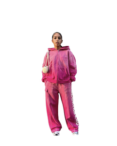 Sweat à capuche personnalisé pour hommes avec strass, coupe et couture, pull oversize délavé à l'acide, Applique Patchwork Boxy Fit, sweat à capuche vieilli pour hommes - Product Image 2