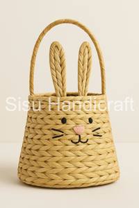 ตะกร้าใส่ผลไม้สานจากหญ้าผักตบชวาธรรมชาติทำด้วยมือคุณภาพสูงสำหรับเก็บของใช้ในบ้านของตกแต่งวันหยุด - Product Image 4