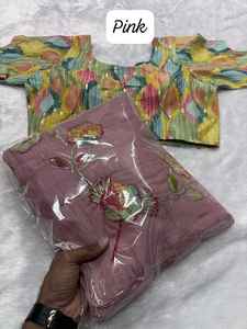 Saris indiens de créateurs Bandhani, magnifiques, derniers modèles, en lin traditionnel, vêtements pour femmes adultes pour les fêtes, design exclusif en 2025 - Product Image 4