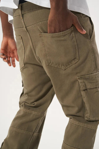 Oem Custom Logo Heavyweight Cotton Twill Ripstop Stacked Jeans <b>Trousers</b> Mens Multifunctional Pockets <b>Work</b> Baggy Cargo Pants - Product Image 2