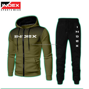 Conjuntos de ropa deportiva informal para hombre, de 2 piezas sudadera con cremallera de invierno y pantalones de chándal, chándal de primavera y otoño - Product Image 3