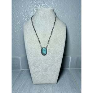 Fabriqué à la main par les Navajo # Collier en argent sterling et turquoise, bijou de collection culturelle - Product Image 3