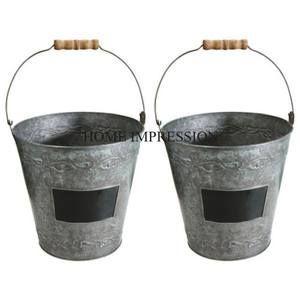 Jardinière de fleurs galvanisées artisanales et grand pot pour intérieur et extérieur pots de fleurs et jardinières décoratifs faits à la main de forme ronde - Product Image 4