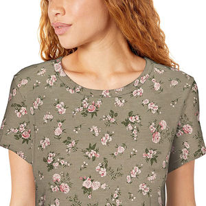 Camiseta de algodón informal de verano para mujer, Unisex, nuevo diseño, transpirable, cuello redondo, manga corta, estampado personalizado, teñido liso - Product Image 5